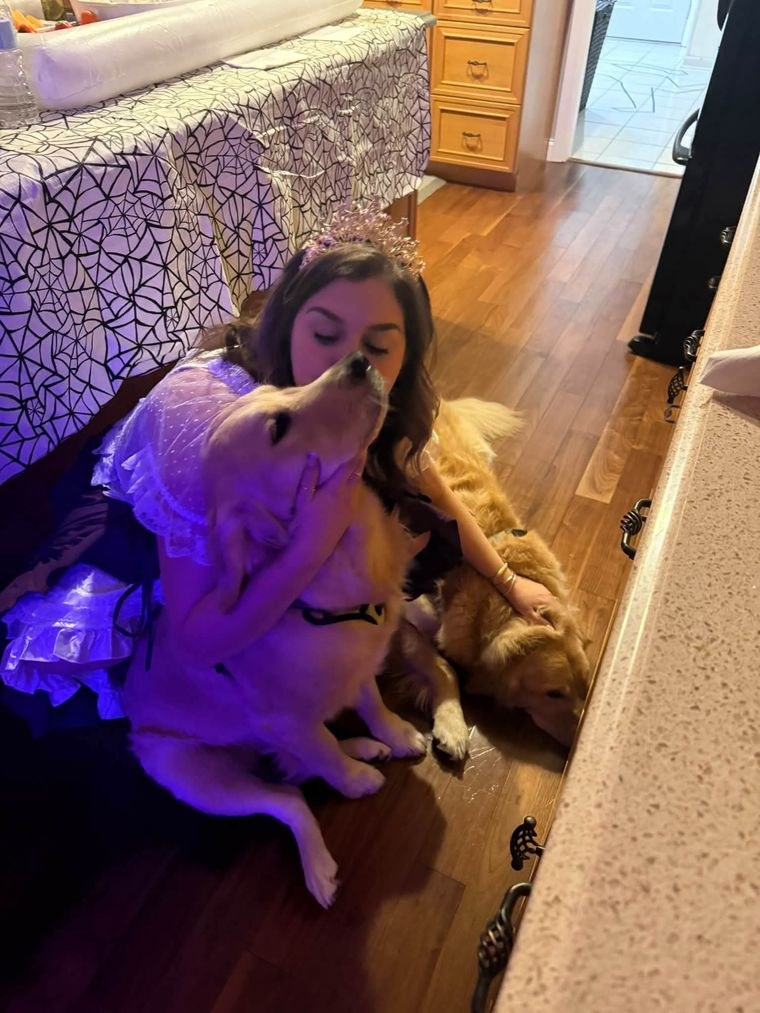 Disco giving a family member kisses